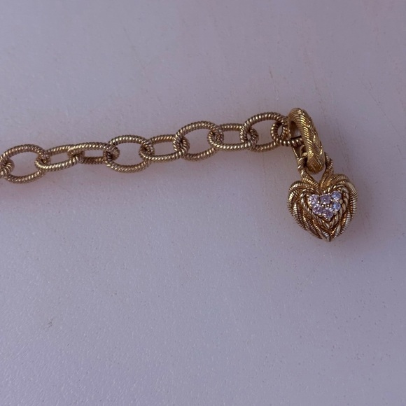 Judith Ripka Gold Clad Heart Charm Bracelet - Picture 4 of 5